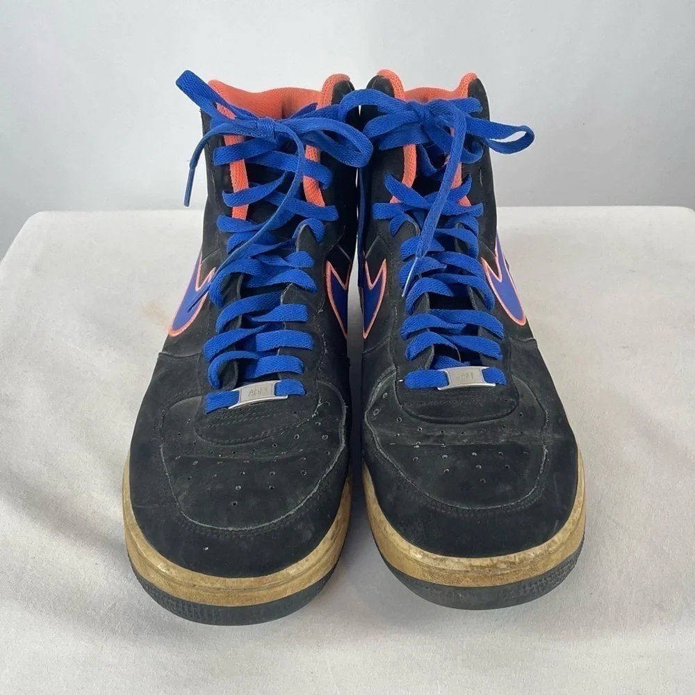 Nike Air Force 1 High Sneaker in Black/Game Royal-Bright Mango Size 11‎